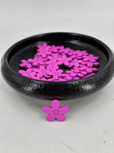 Houten Bloemen 2.5/3 cm 40 st Roze