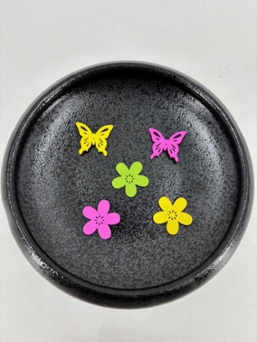 Houten Vlinders 3 cm 40 st. Geel