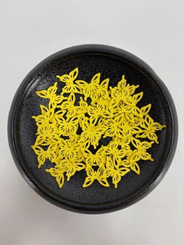 Houten Vlinders 3 cm 40 st. Geel