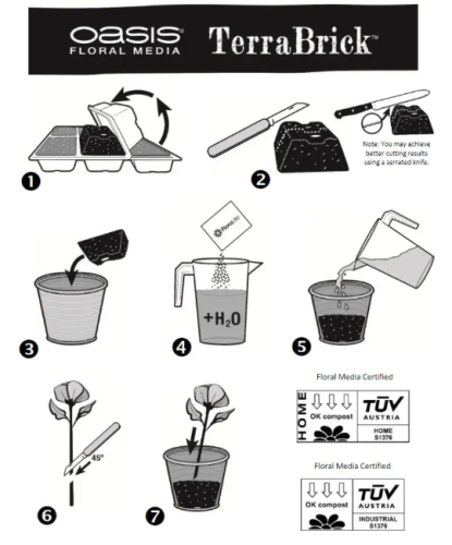 Terra Brick Floral Media 8st